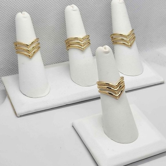 Jewelry - Brand New   Brazilian 18k Gold Filled Stacking V Band Ring